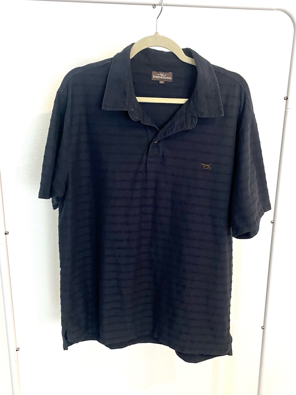 Rodd & Gunn Dark Navy Striped Polo Men's XL
